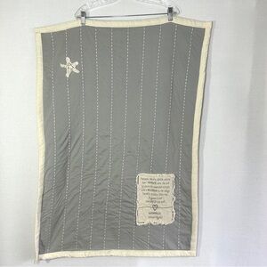 Demdaco Baby Blanket Twinkle Twinkle Little Star Gray Cream Fleece 40"x29"